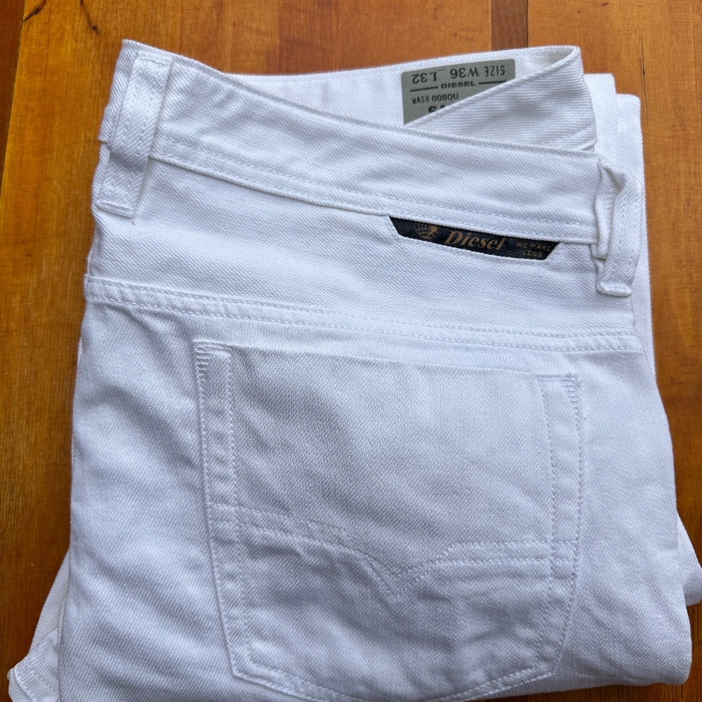 Diesel Safado W36 L32 Wash 008QU Regular Slim Straight White